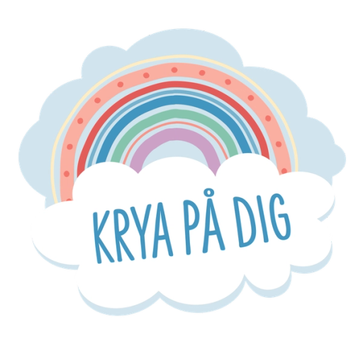 Illustration regnbåge med text krya på dig