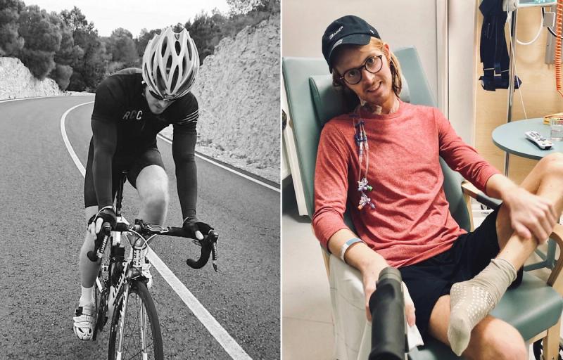Adam Esser cyklar på en väg