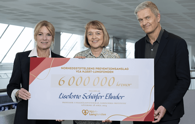 Kristina Sparreljung, Hjärt-Lungfondens generalsekreterare, Liselotte Schäfer Elinder, professor vid Karolinska Institutet och Håkan Roos, Norhedsstiftelsen