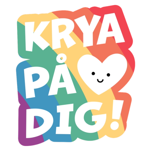 Illustration regnbågsfärger och texten krya på dig