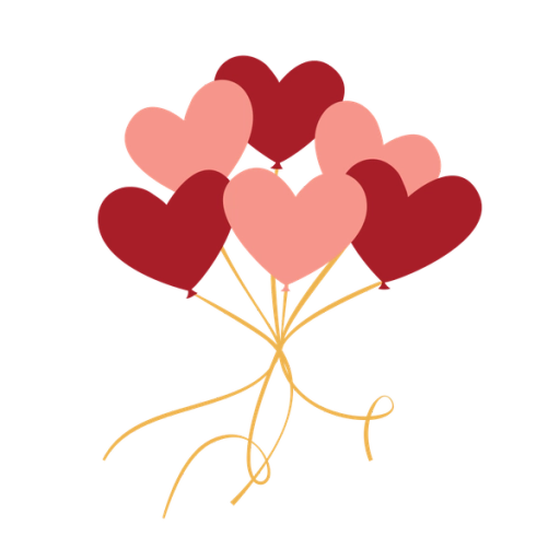 Ballonghjärtan, illustration.