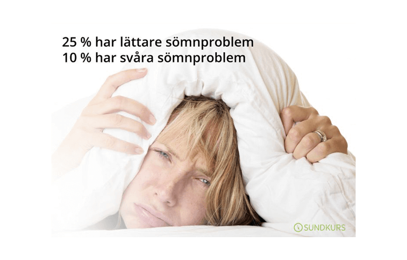Statistik över sömnbrist visas med en kvinna med kudden överhuvudet