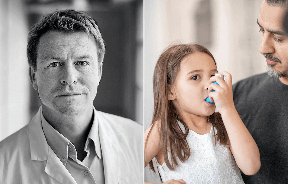 Forskaren Jonas Erjefält. Barn som inhalerar astmamedicin.