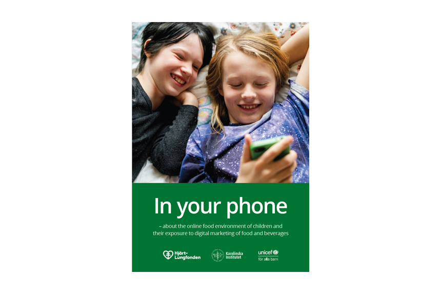 Omslaget till rapporten In your phone - om barns matmiljö