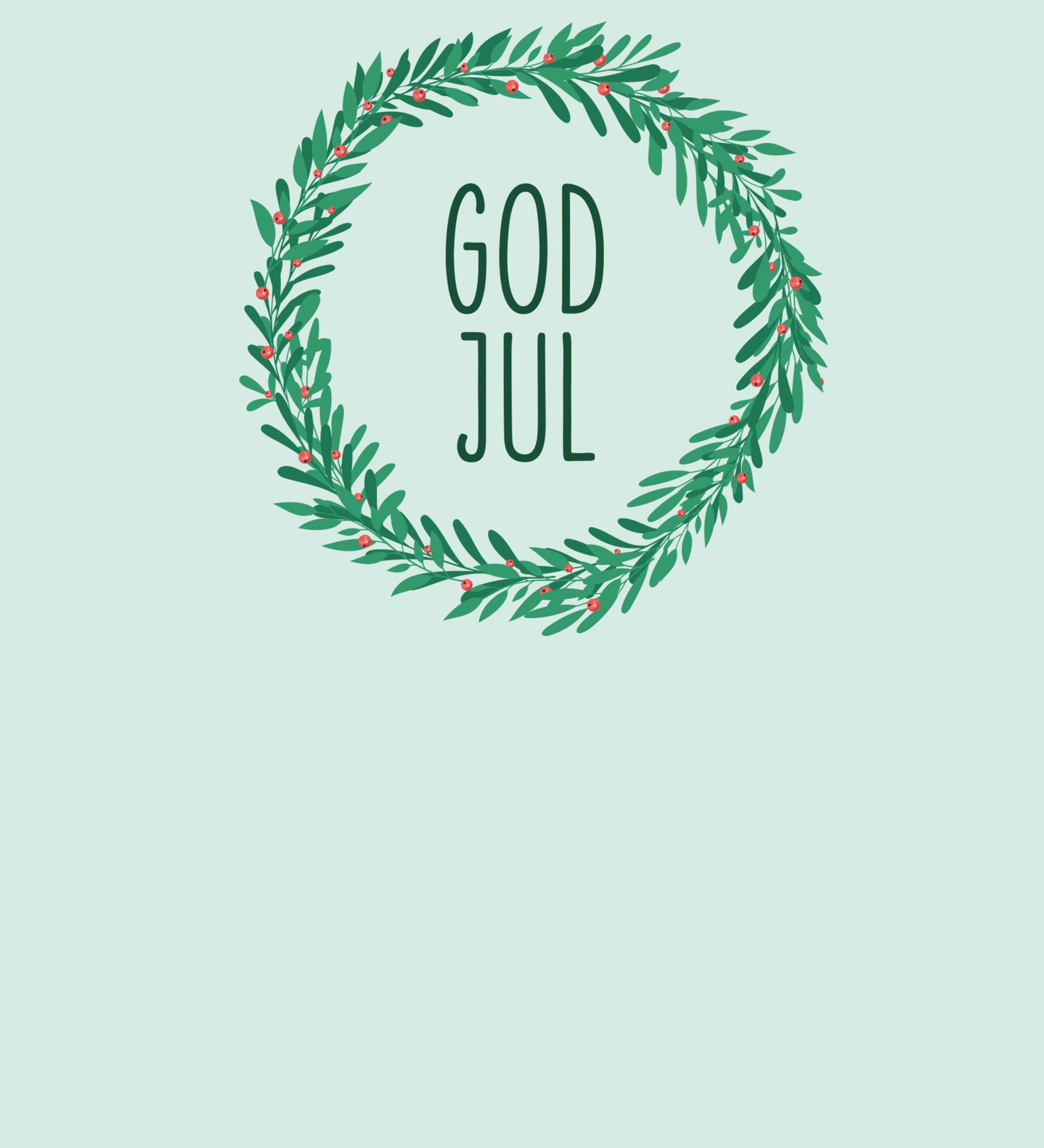 Illustration med texten God Jul.