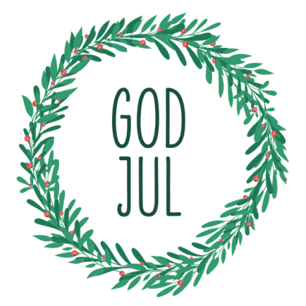 Illustration krans med text god jul