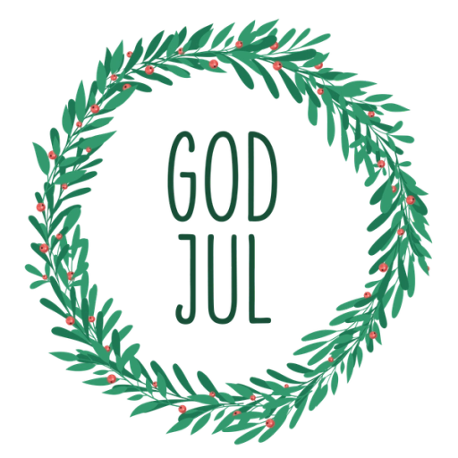 Illustration krans med text god jul