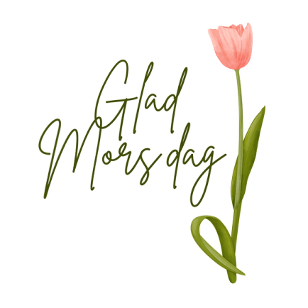 Mors dag illustration Tulpan, rosa