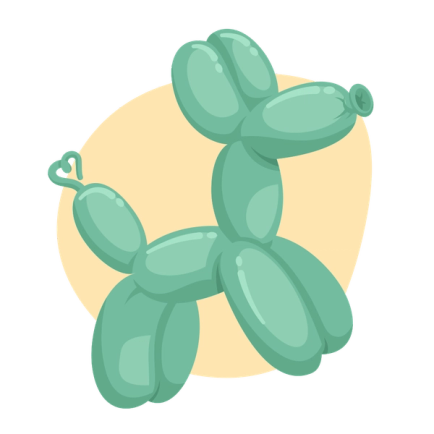 Illustration ballongdjur hund