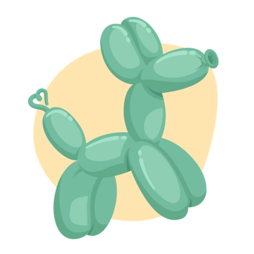 Illustration ballongdjur hund