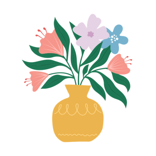 Blomvas, illustration.