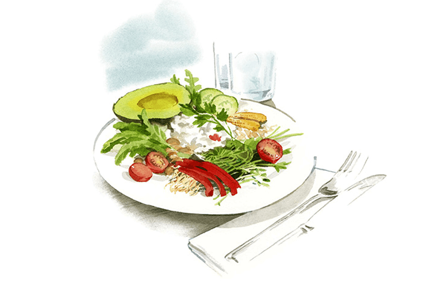 Hälsotallrik illustration