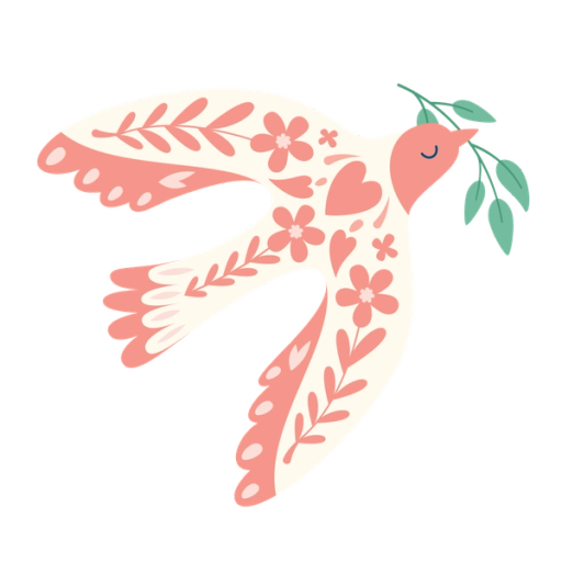 Illustration röd svala med kvist i näbben