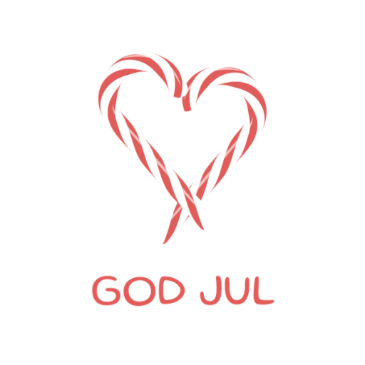 Ilustration polkagrisar formar hjärta med text god jul