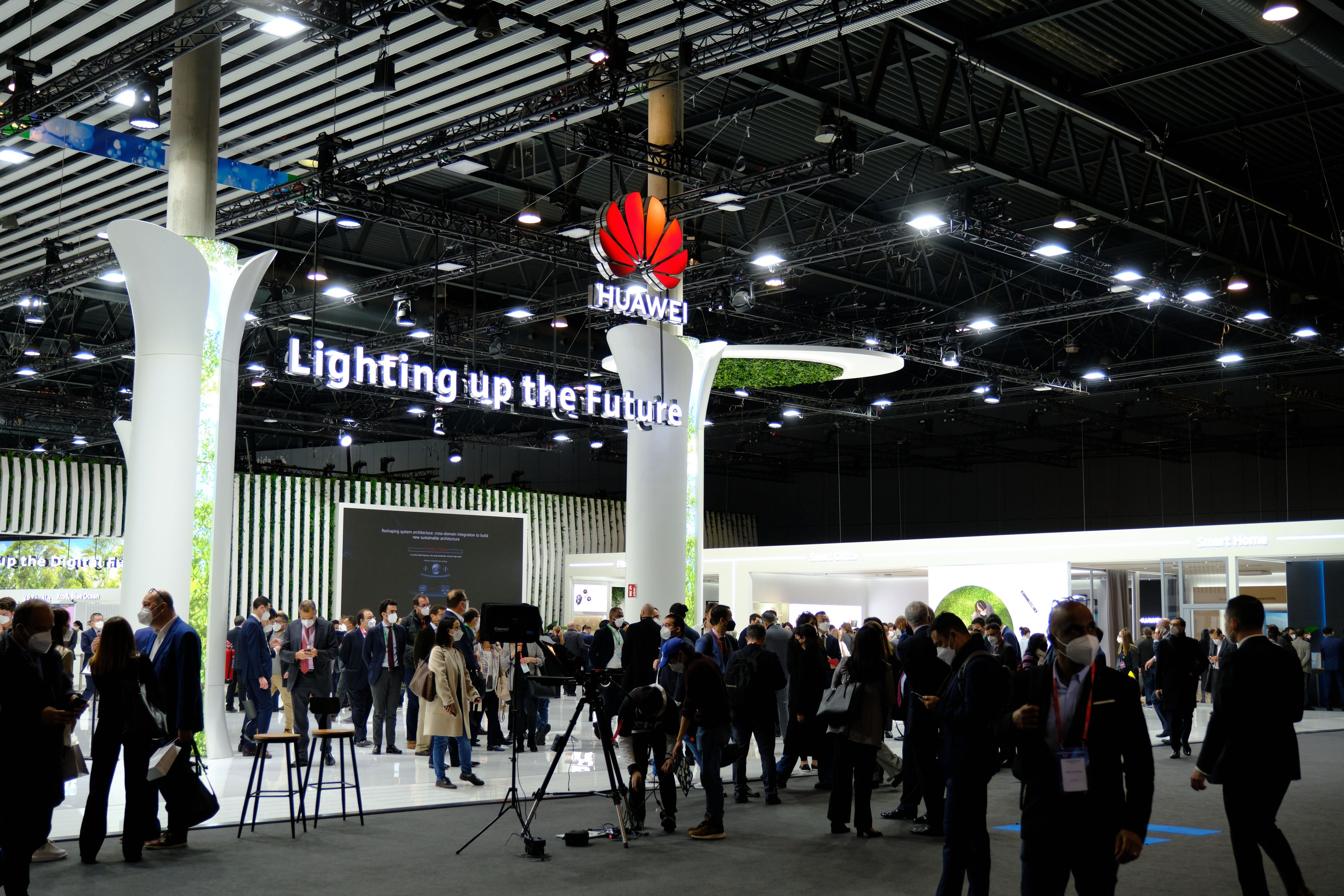 Huawei booth at the Mobile World Congress in Barcelona, Spain, on March 2, 2022. Photo: alvarog1970/Shutterstock