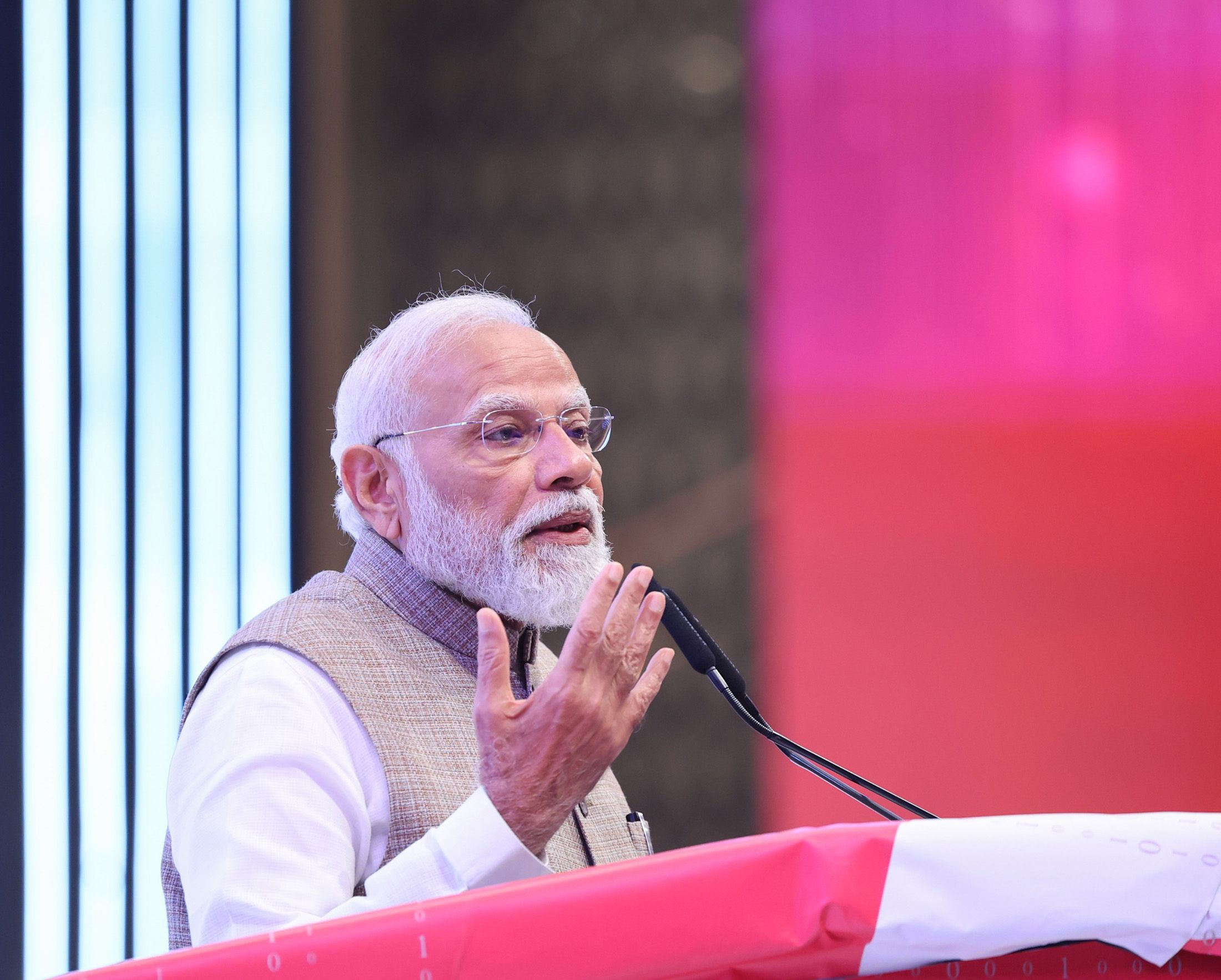 Prime minister Narendra Modi addressing an employment fair via video conferencing recently.