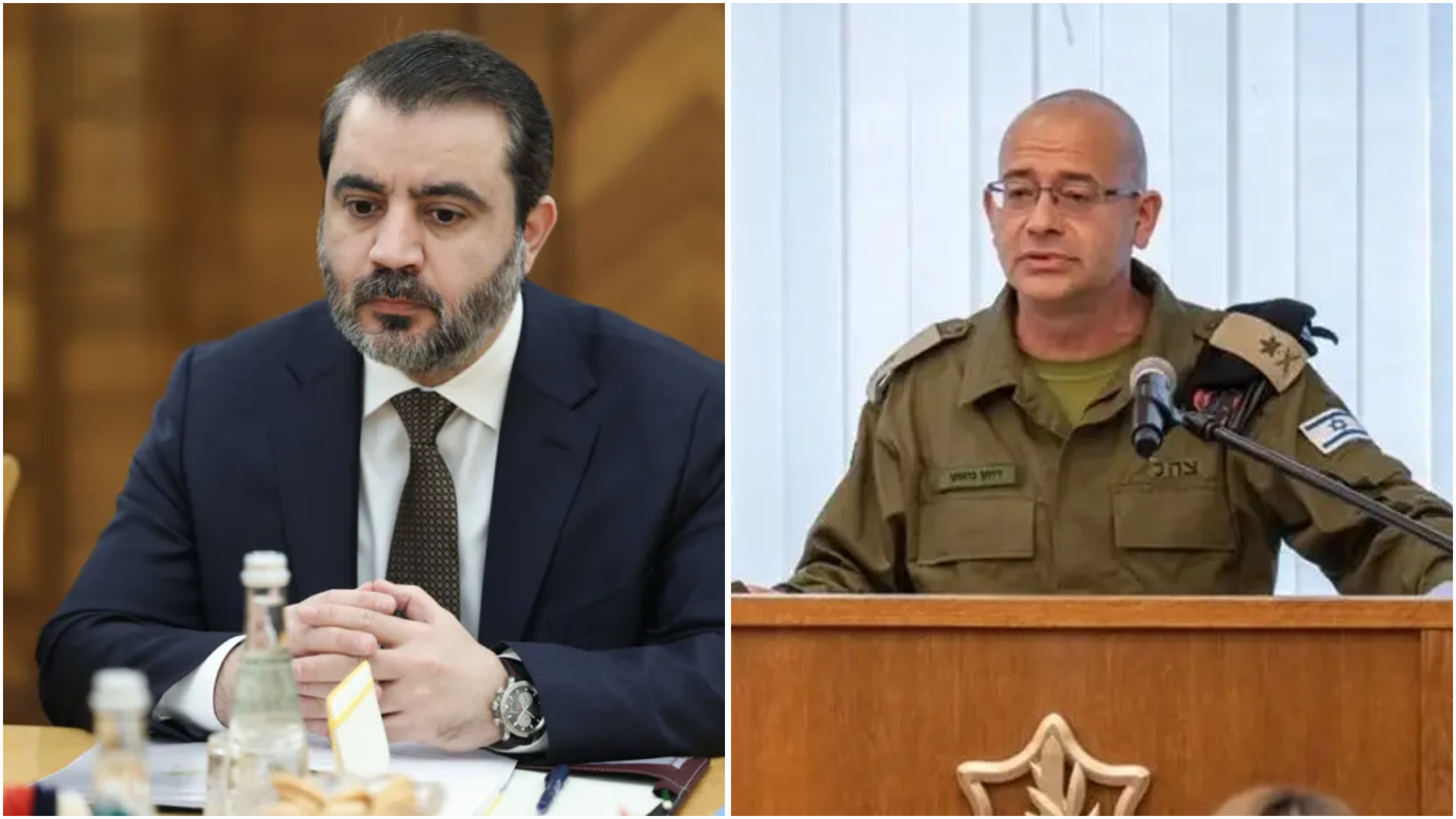 Syria’s Foreign Minister Asaad al-Shaibani (left) and Mossad chief Roman Gofman held a closed door meeting on Sunday in Jordan.