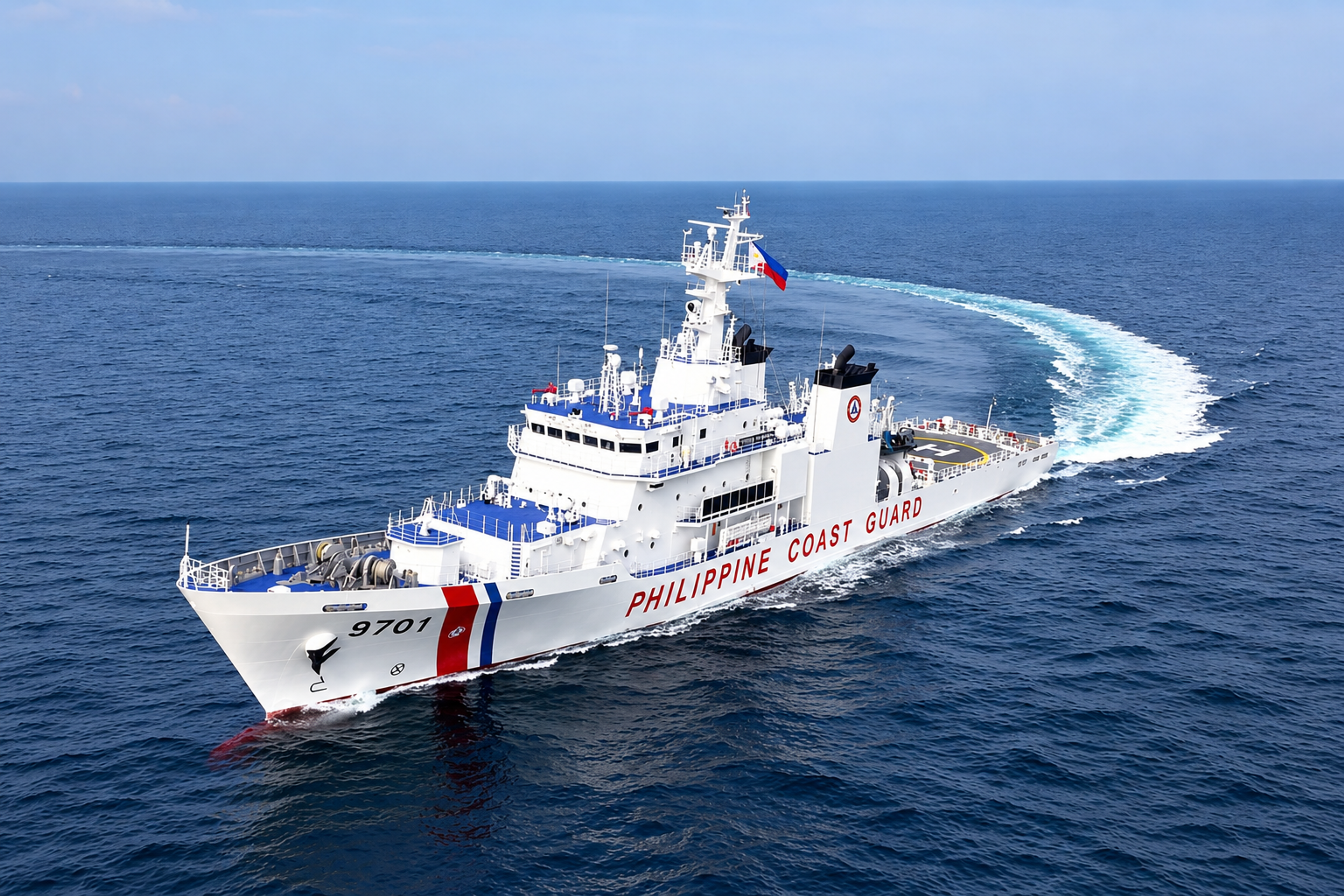 The Philippine Coast Guard’s BRP Teresa Magbanua. Manila deployed the 97-metre vessel to challenge a Chinese research ship operating near Batanes, north of Luzon. Photo: Philippine Coast Guard (PCG)