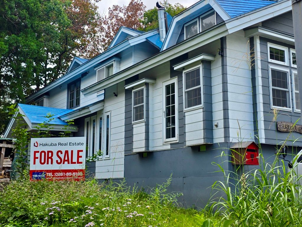 A nine-bedroom lodge listed for ¥200 million (about $1.3 million) in Hakuba, where property prices have risen sharply amid growing international demand.