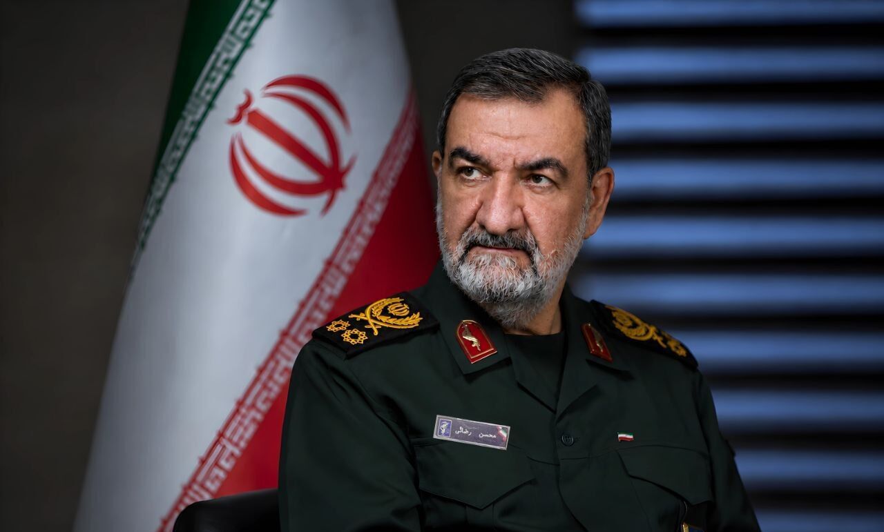 Mohsen Rezaei, secretary of Iran’s Supreme National Security Council, speaks during a ceremony in Tehran on May 24, 2026. Photo: Morteza Nikoubazl/Wikimedia Commons (CC BY 4.0).