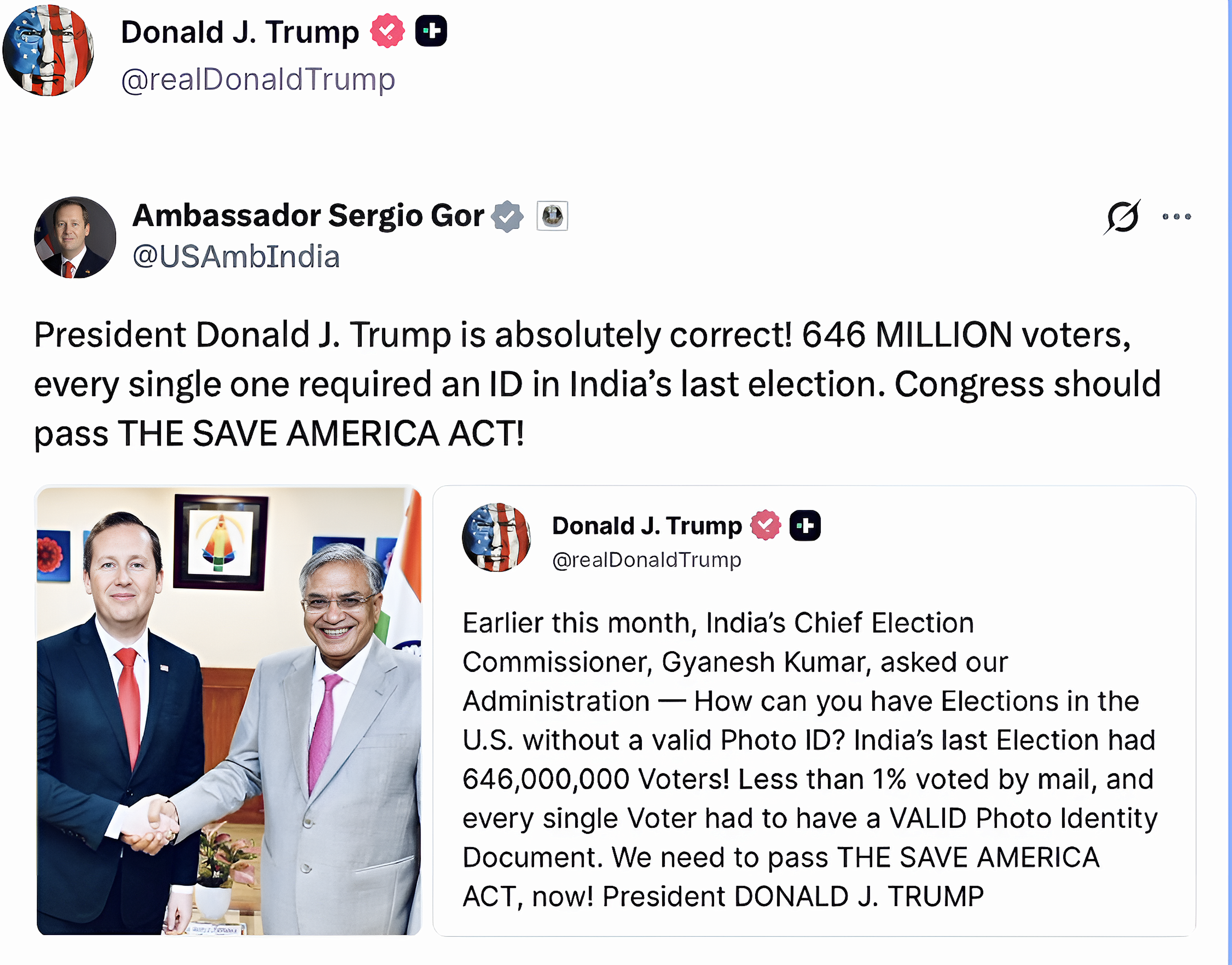 Donald Trump post on Truth Social