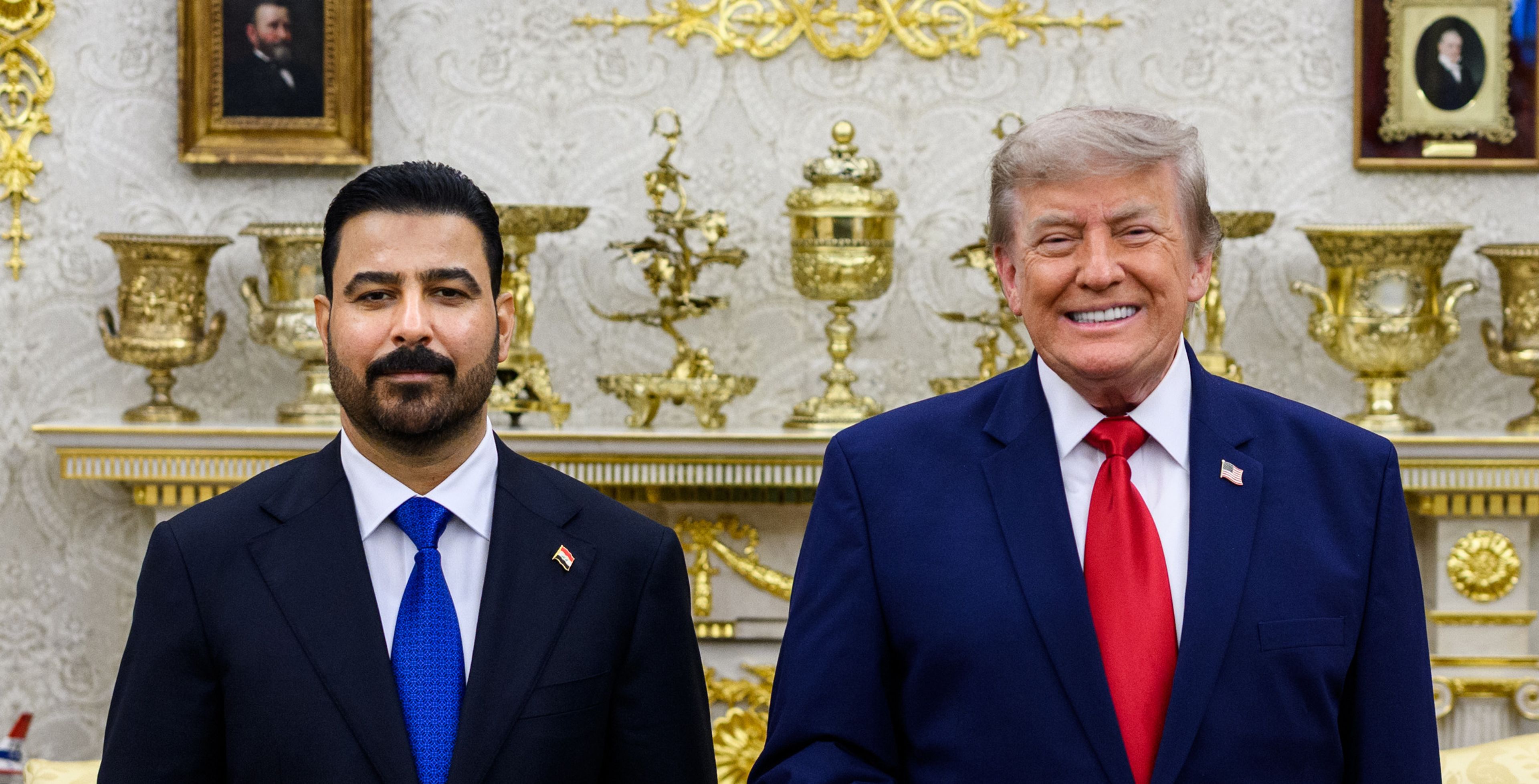 US President Donald Trump with Iraq PM Ali al-Zaidi
