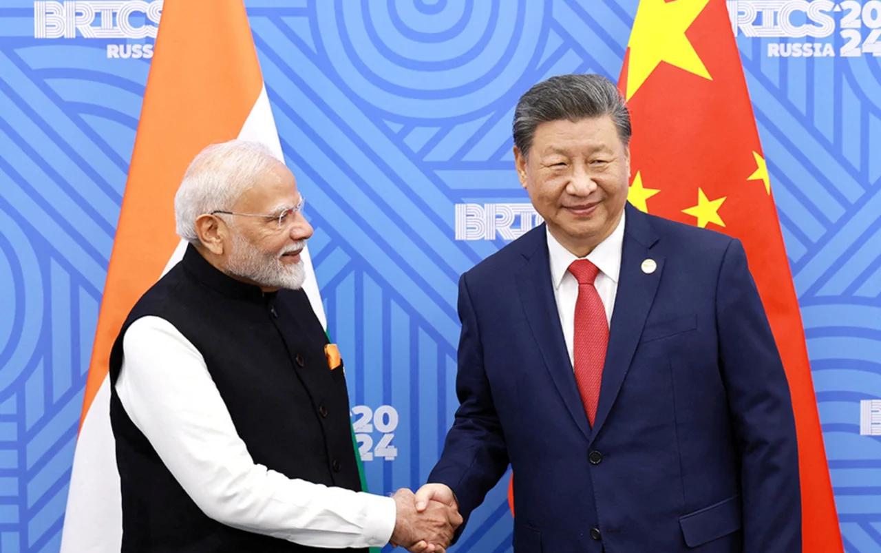 Prime Minister Narendra Modi meets Chinese President Xi Jinping on the sidelines of the 16th BRICS Summit in Kazan, Russia, October 23, 2024. Photo: Press Information Bureau, Government of India