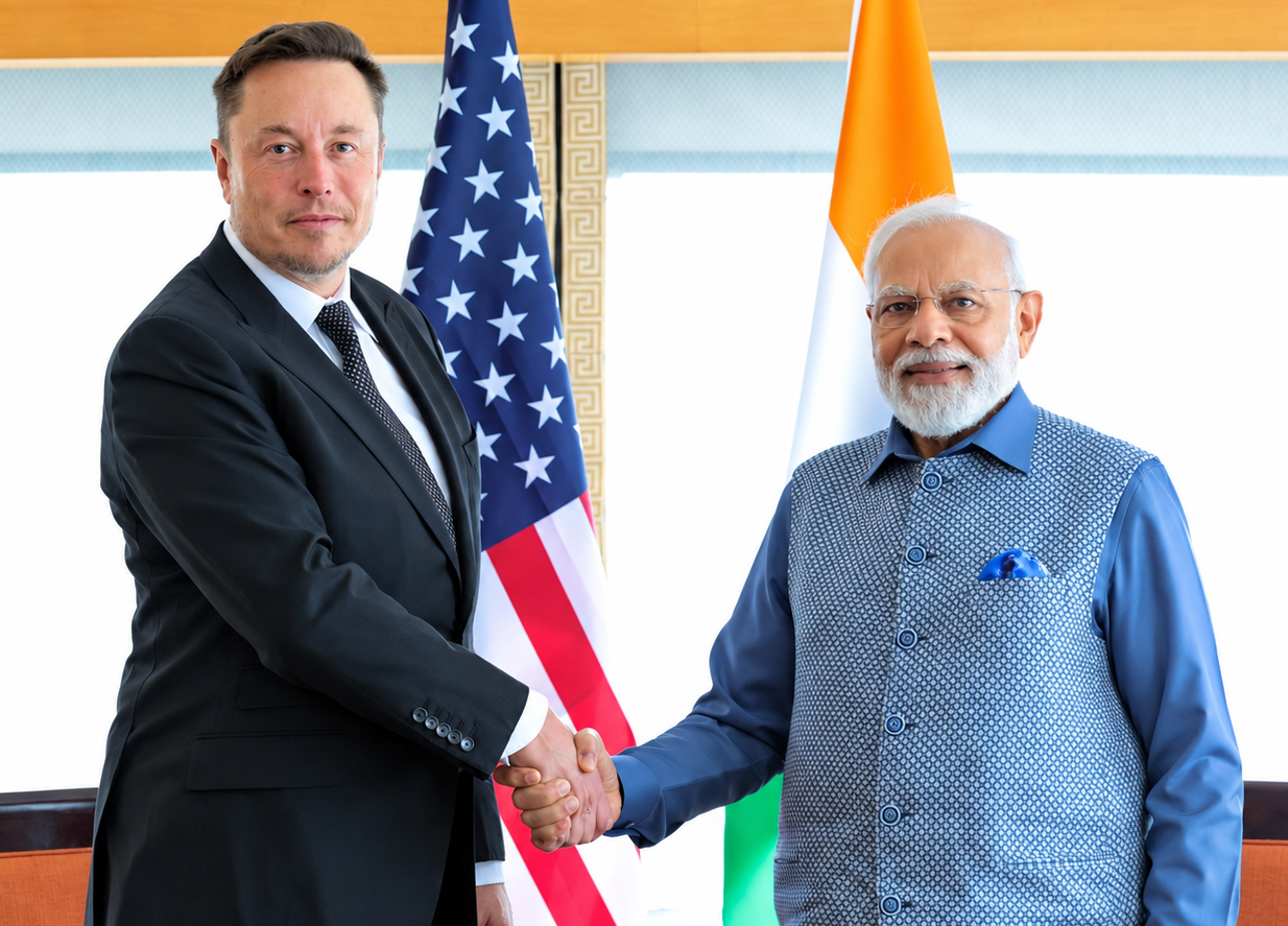 Elon Musk meeting Indian Prime Minister Narendra Modi in New York, USA, on June 20, 2023. Photo: Prime Minister's Office - India