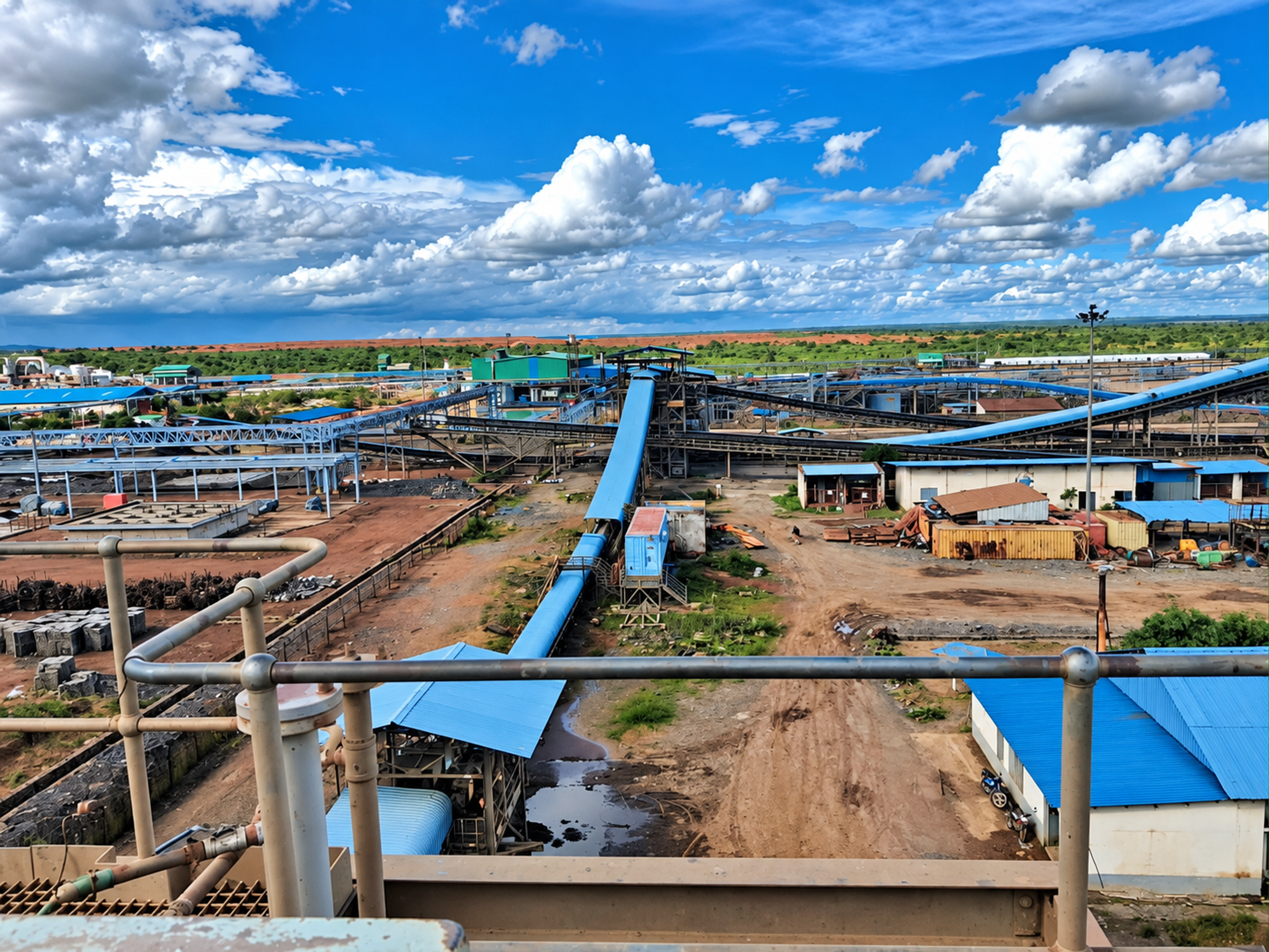 Conveyor belts transport material across the sprawling processing plant. Photo: Elisha Iragi