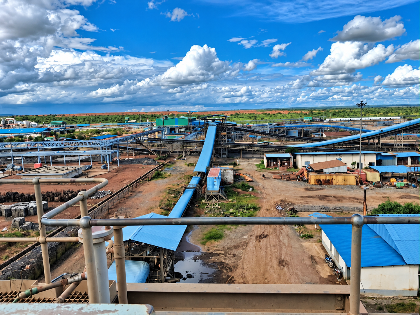 Conveyor belts transport material across the sprawling processing plant. Photo: Elisha Iragi