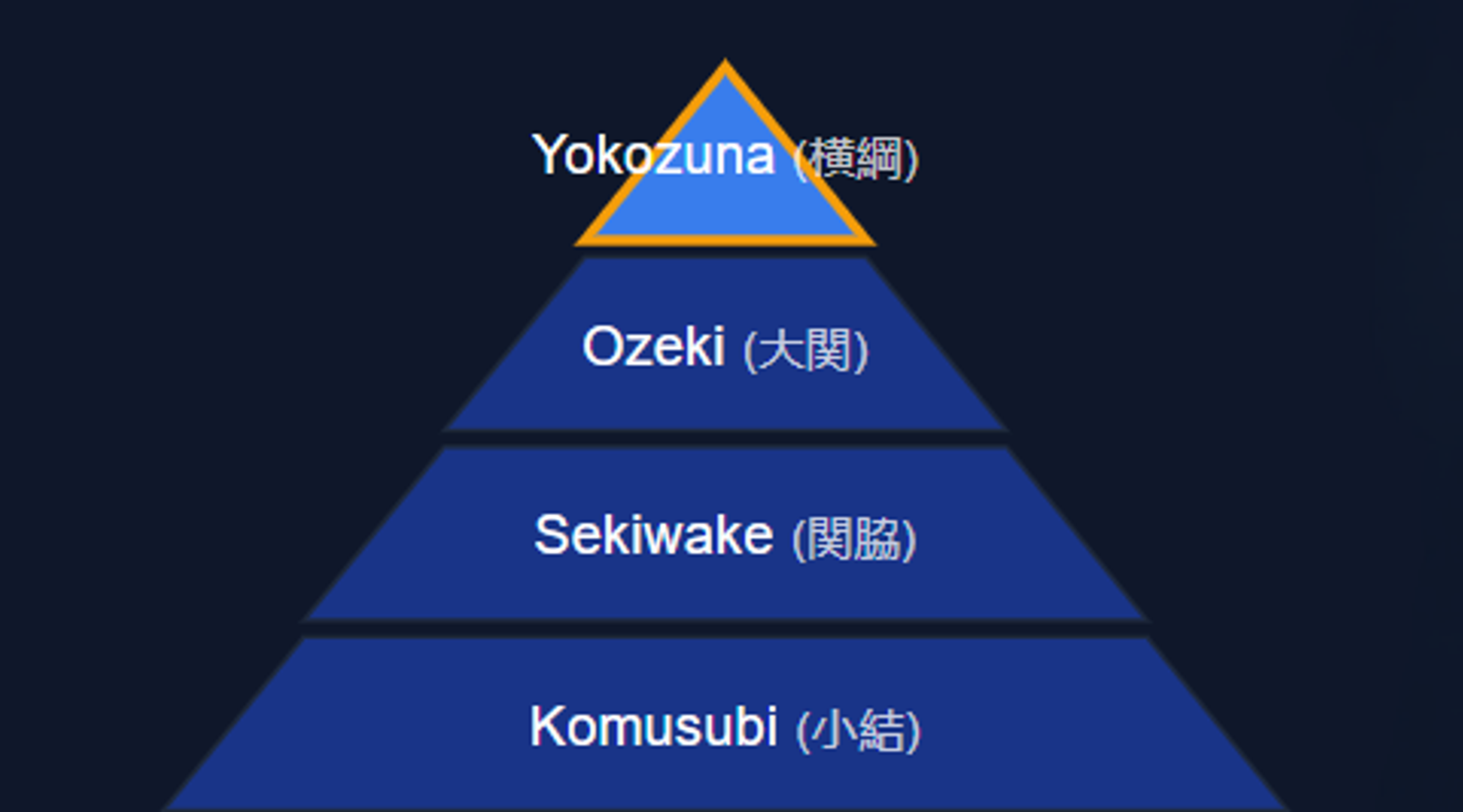 The top division of sumo wrestling consists of four ranks, with Yokozuna being the top. Photo:  NWS Network.