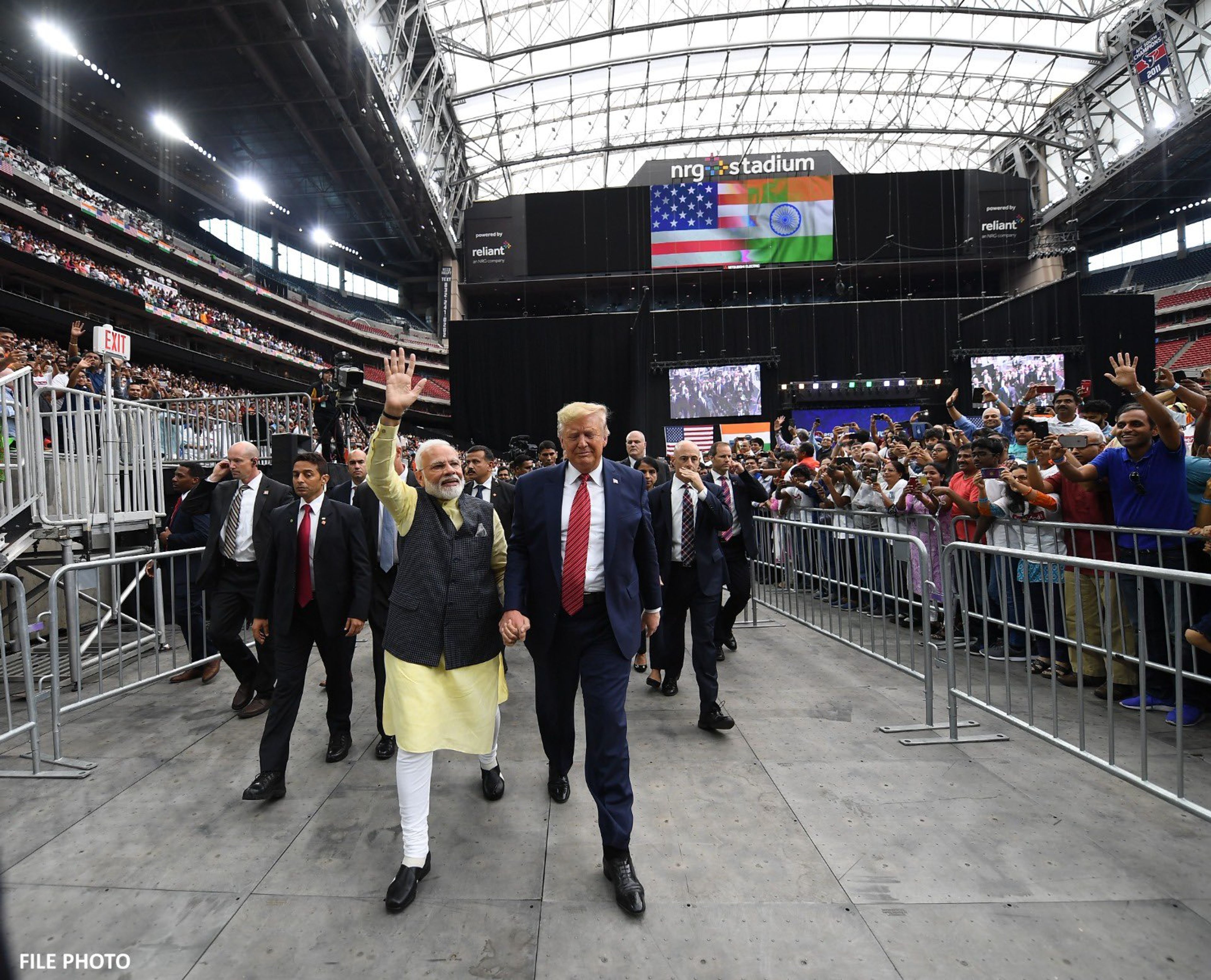 US President Donald Trump with Indian PM Narendra Modi