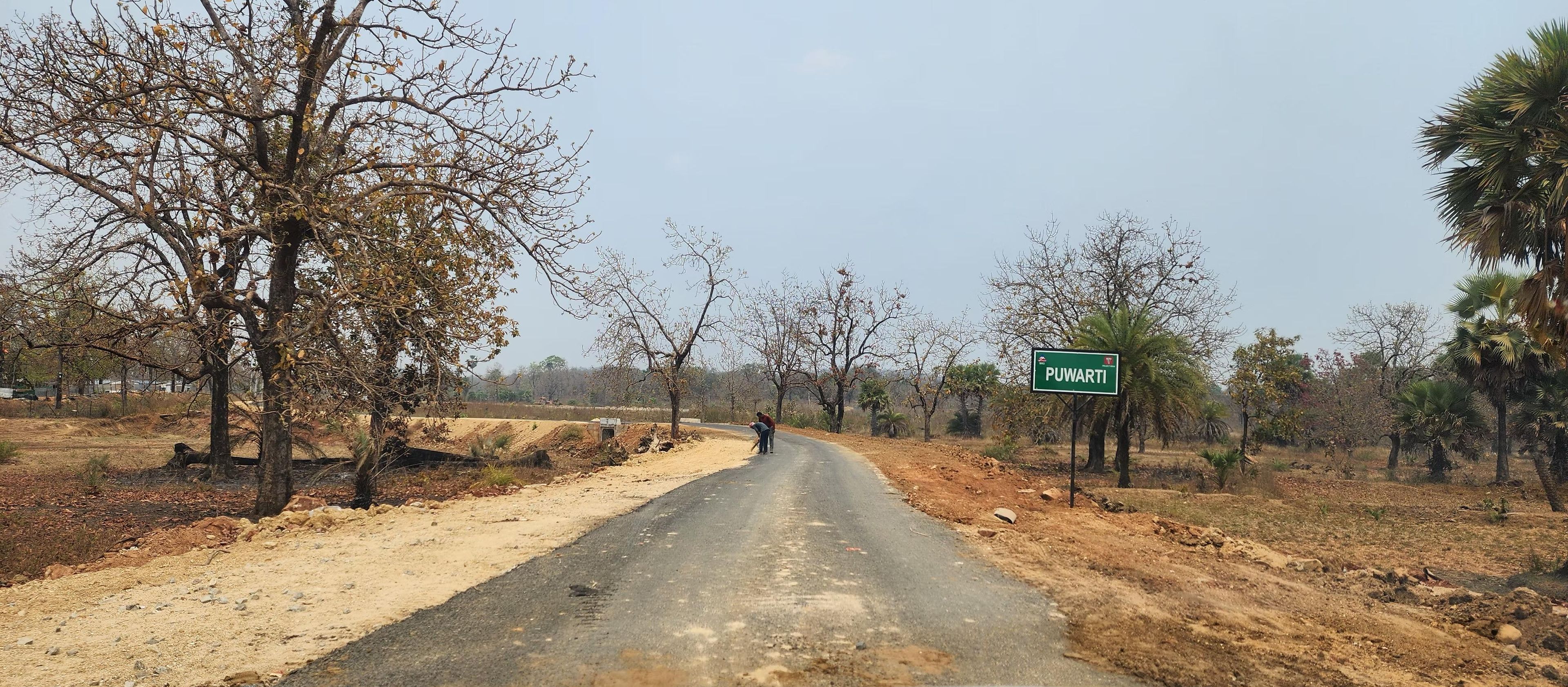 An under-construction road leading to Puwarti, the village of top Maoist leader Hidma, in Sukma district of Chhattisgarh. The government has taken up road construction on a war footing with the help of police and paramilitary forces.
