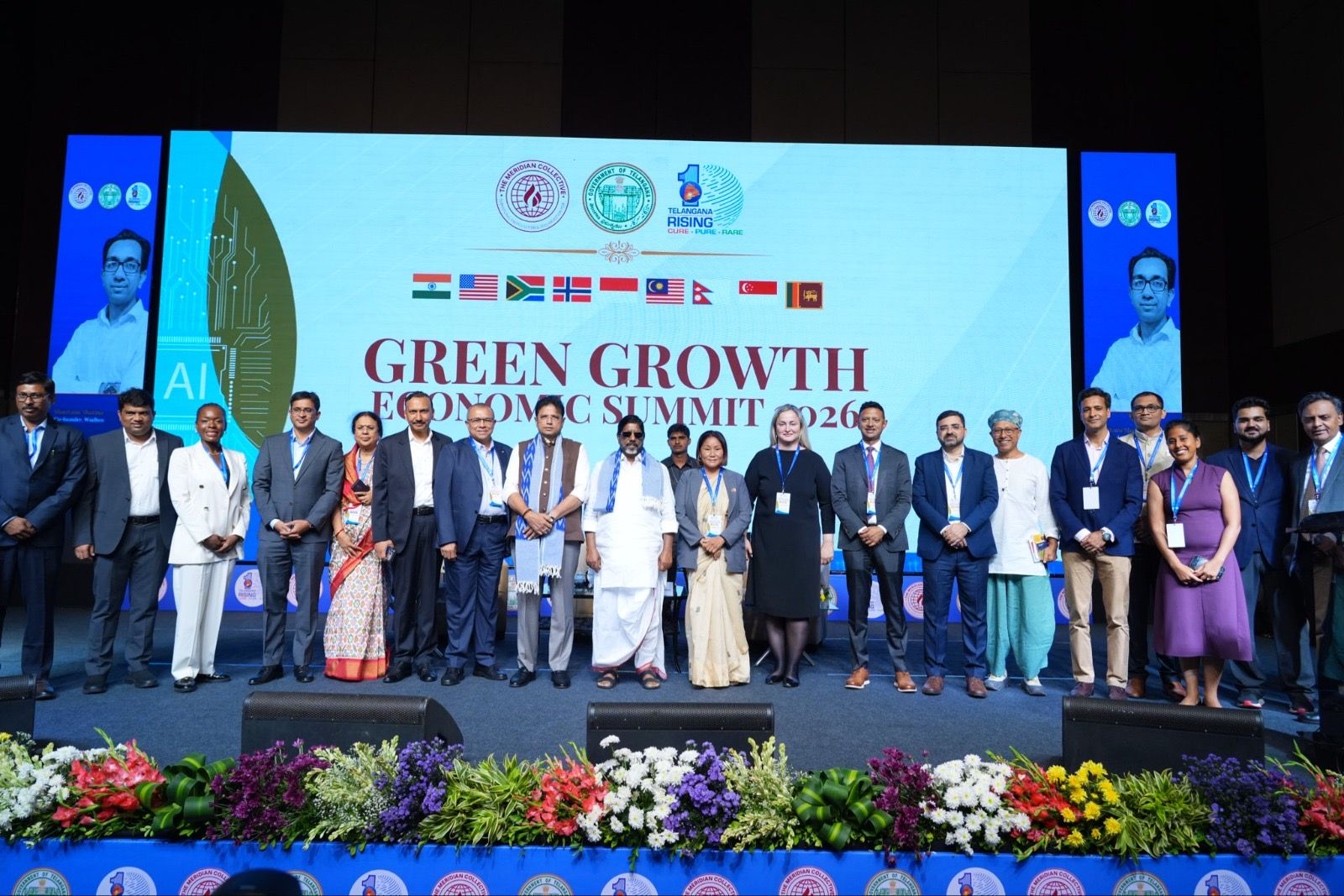 Leaders from government, industry and academia at the Green Growth Economic Summit in Hyderabad, India