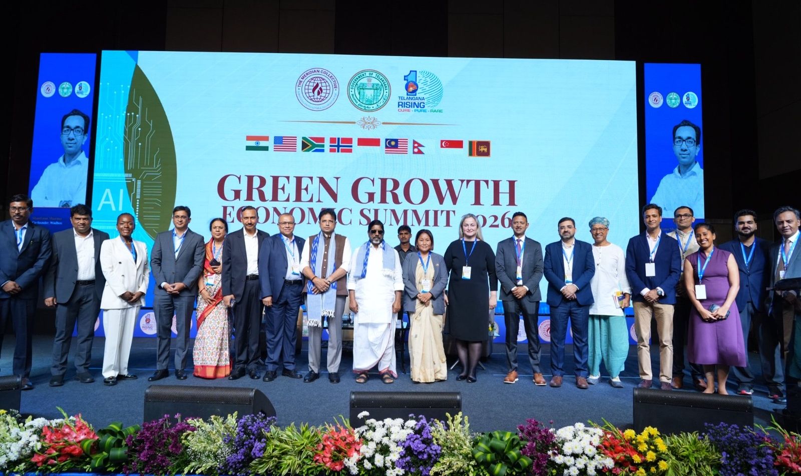 Leaders from government, industry and academia at the Green Growth Economic Summit in Hyderabad, India