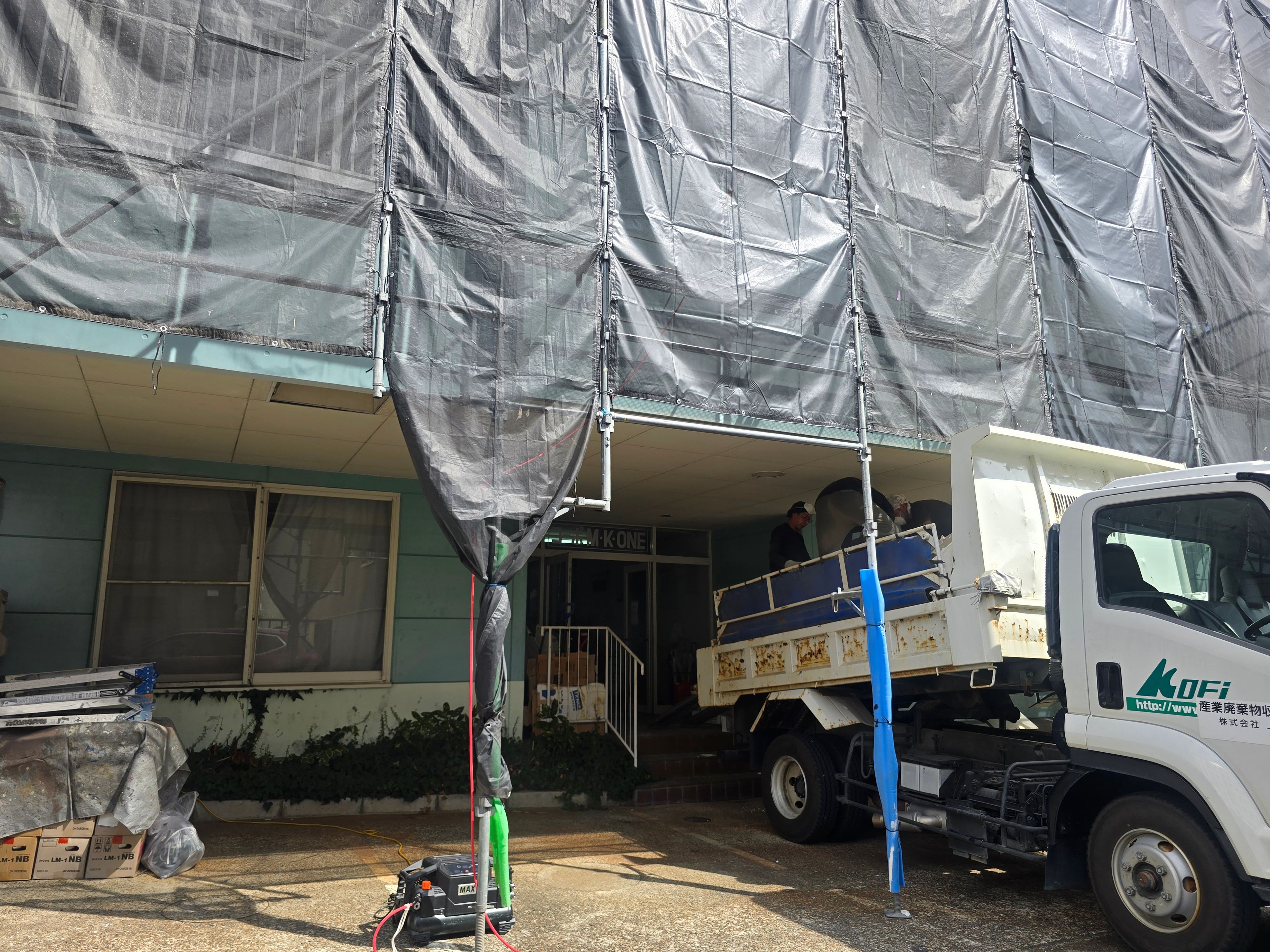 An apartment building in Yuzawa purchased by a Chinese buyer is being renovated ahead of the winter season, one example of properties changing hands as overseas demand grows in the ski town.