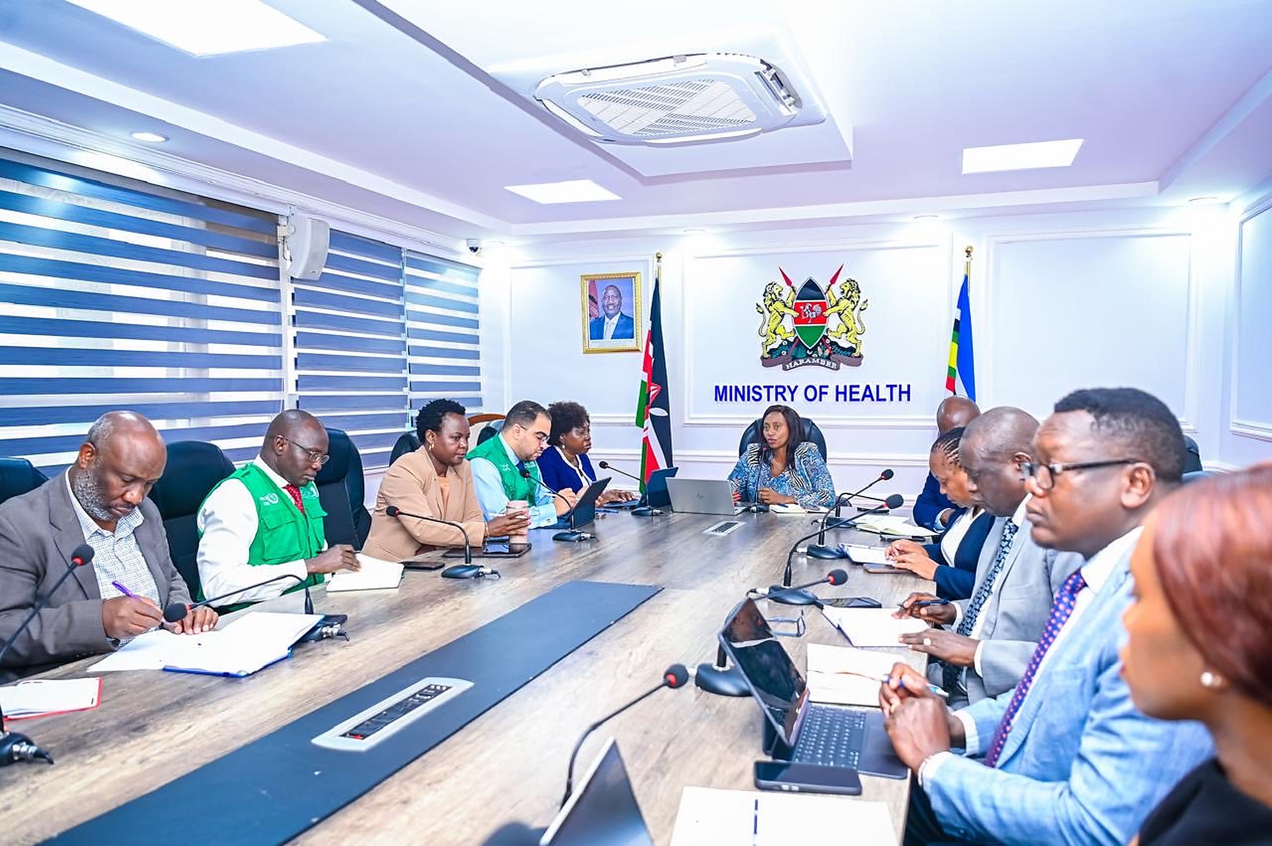 Kenya’s National Ebola Virus Disease Taskforce during an emergency meeting in Nairobi on October 7, 2026.Photo: Henry Owino