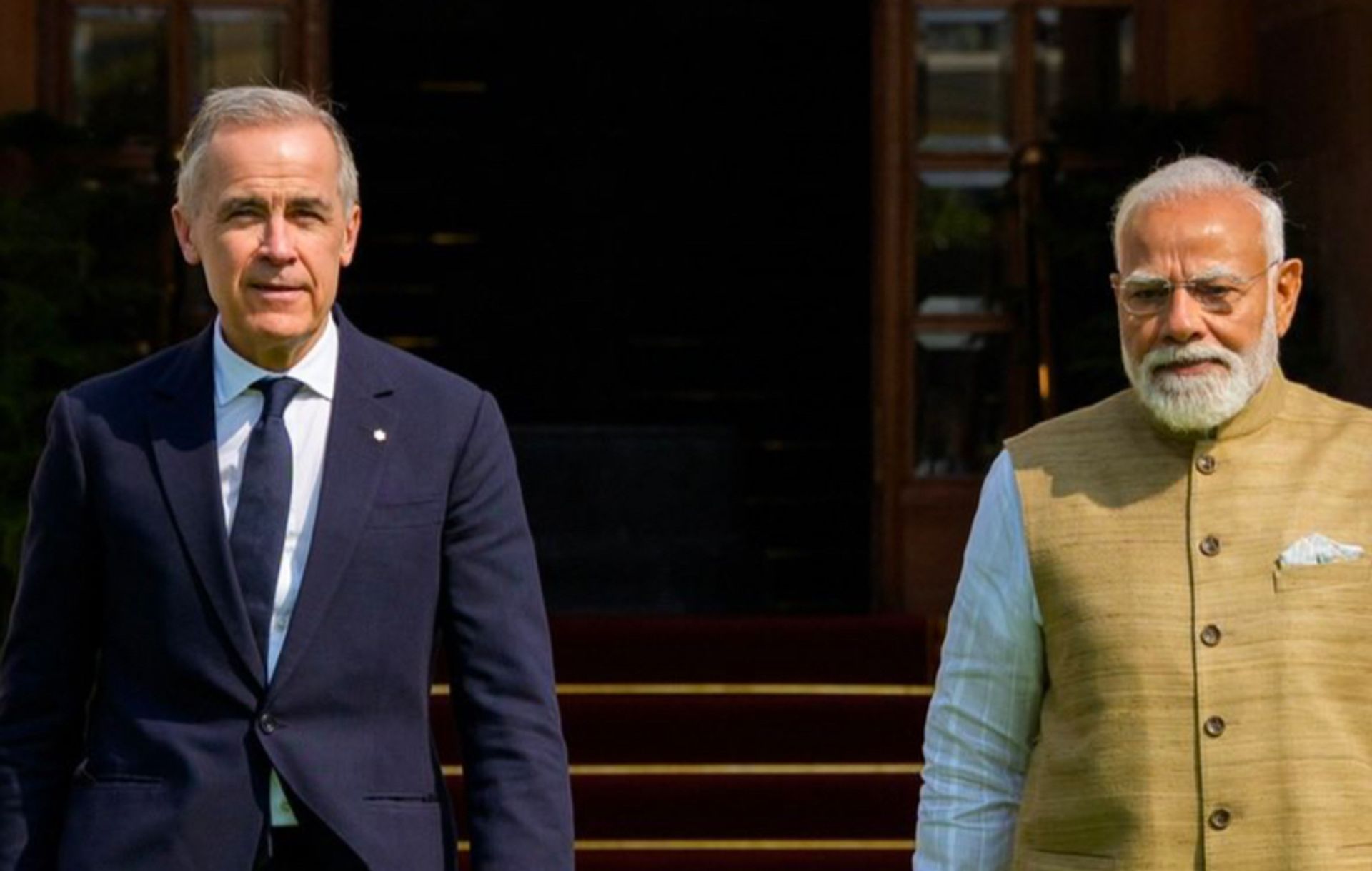PM Narendra Modi with Canadian PM Mark Carney