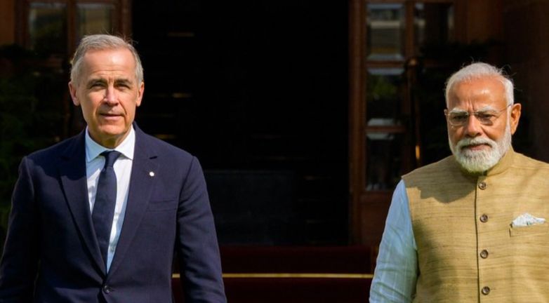 PM Narendra Modi with Canadian PM Mark Carney