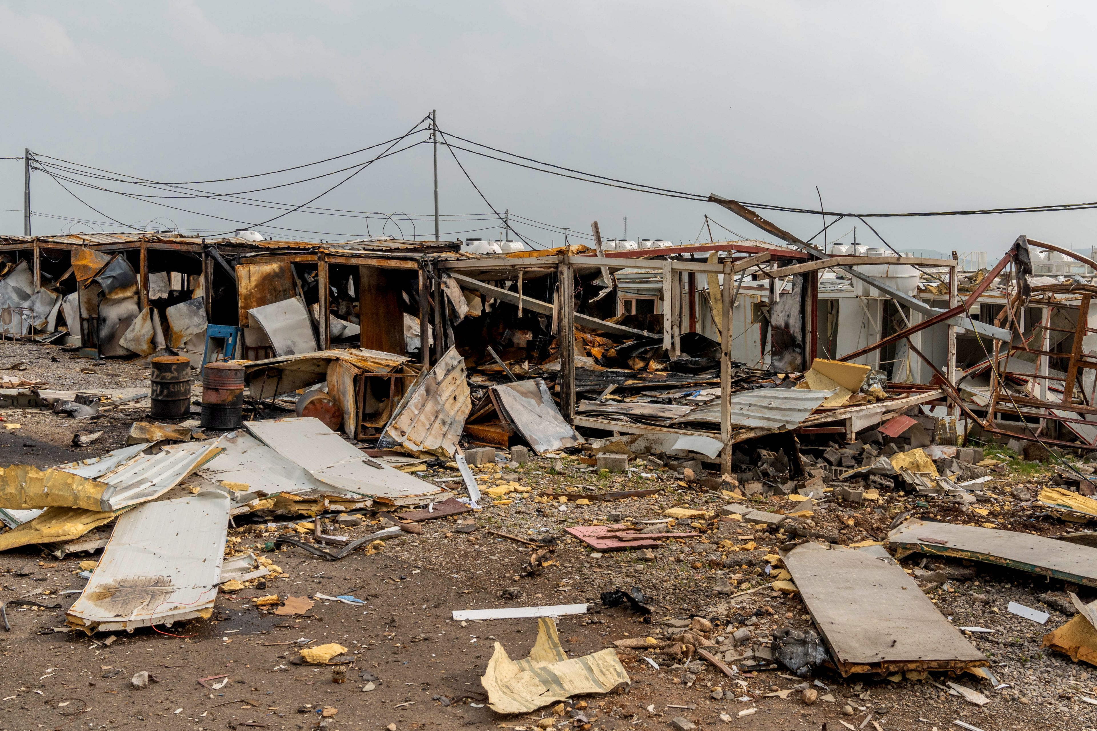 A Komala base in Surdash, Iraqi Kurdistan, following an Iranian Shahed drone strike on April 14, 2026, the same strike that fatally wounded fighter Ghazal Molan.