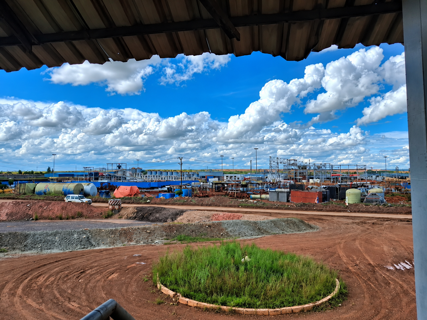 Steel frameworks, pipelines and processing tanks form part of the facility's industrial infrastructure. Photo: Elisha Iragi