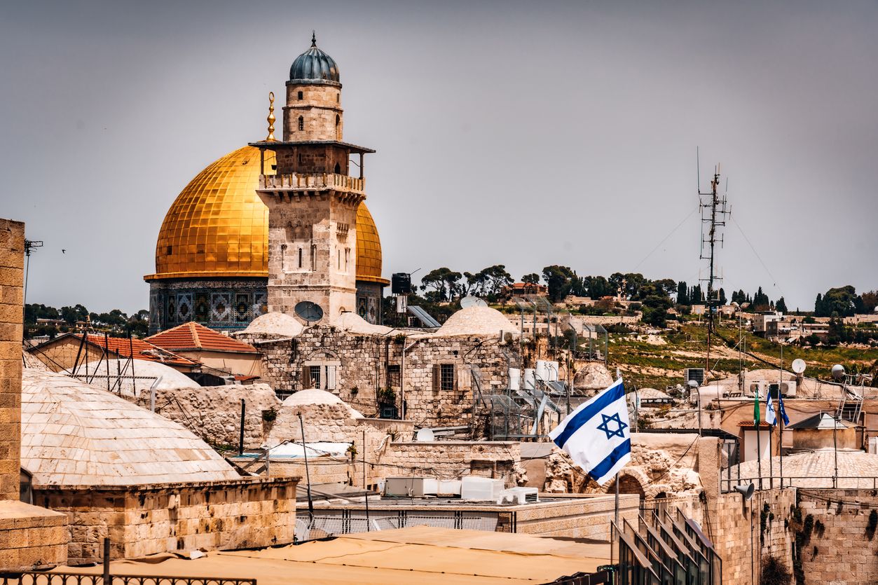 AL AQSA MOSQUE AND ISRAEL’S FLAG
