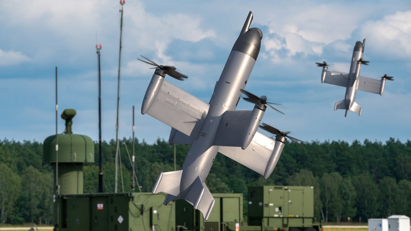 A representational picture of anti-drone missiles.