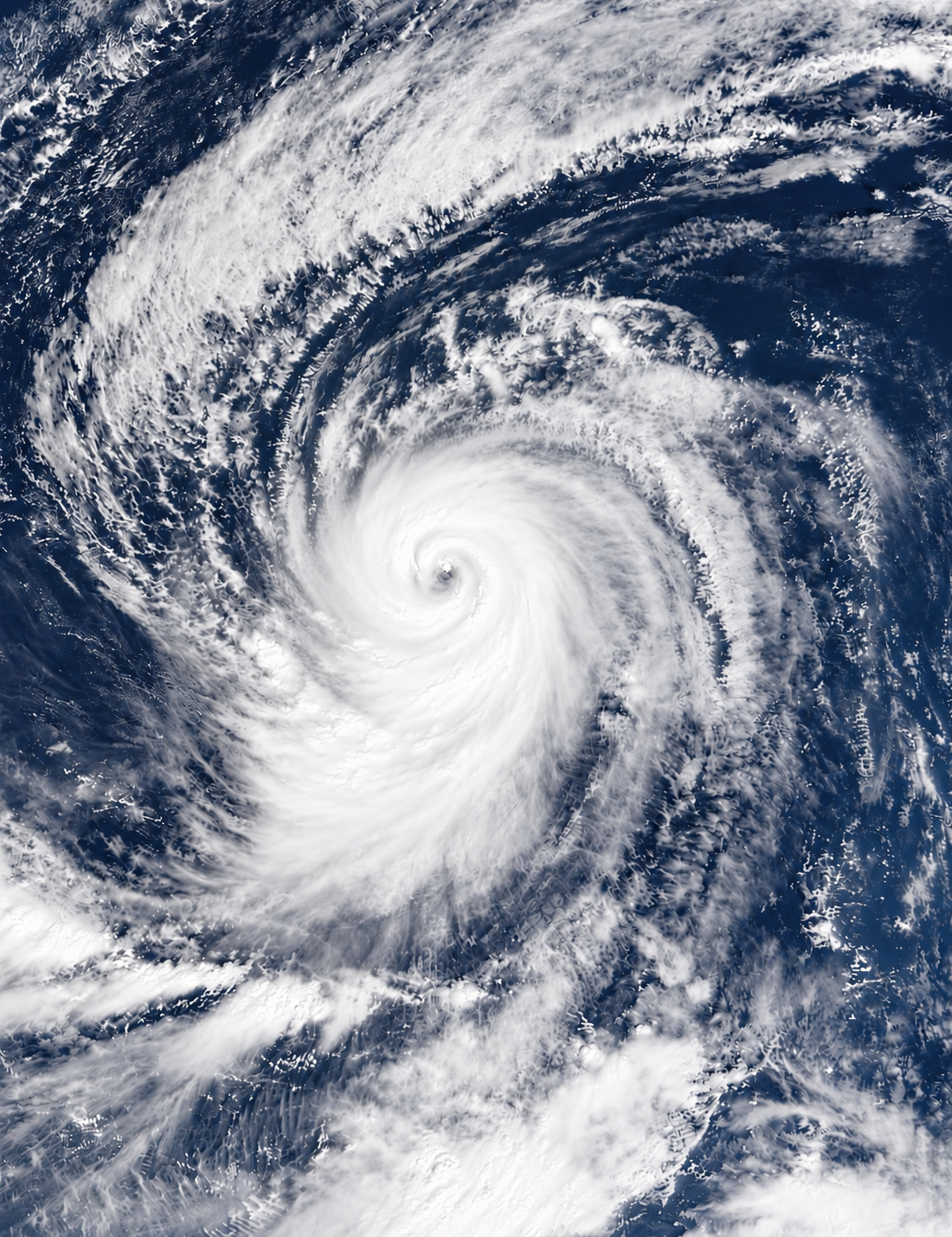 Super Typhoon Champi over the Pacific Ocean east of the Philippines on 20 October 2026, captured by NASA’s Aqua satellite as the storm approached peak intensity. MODIS Rapid Response System Credit: MODIS Land Rapid Response Team, NASA GSFC.