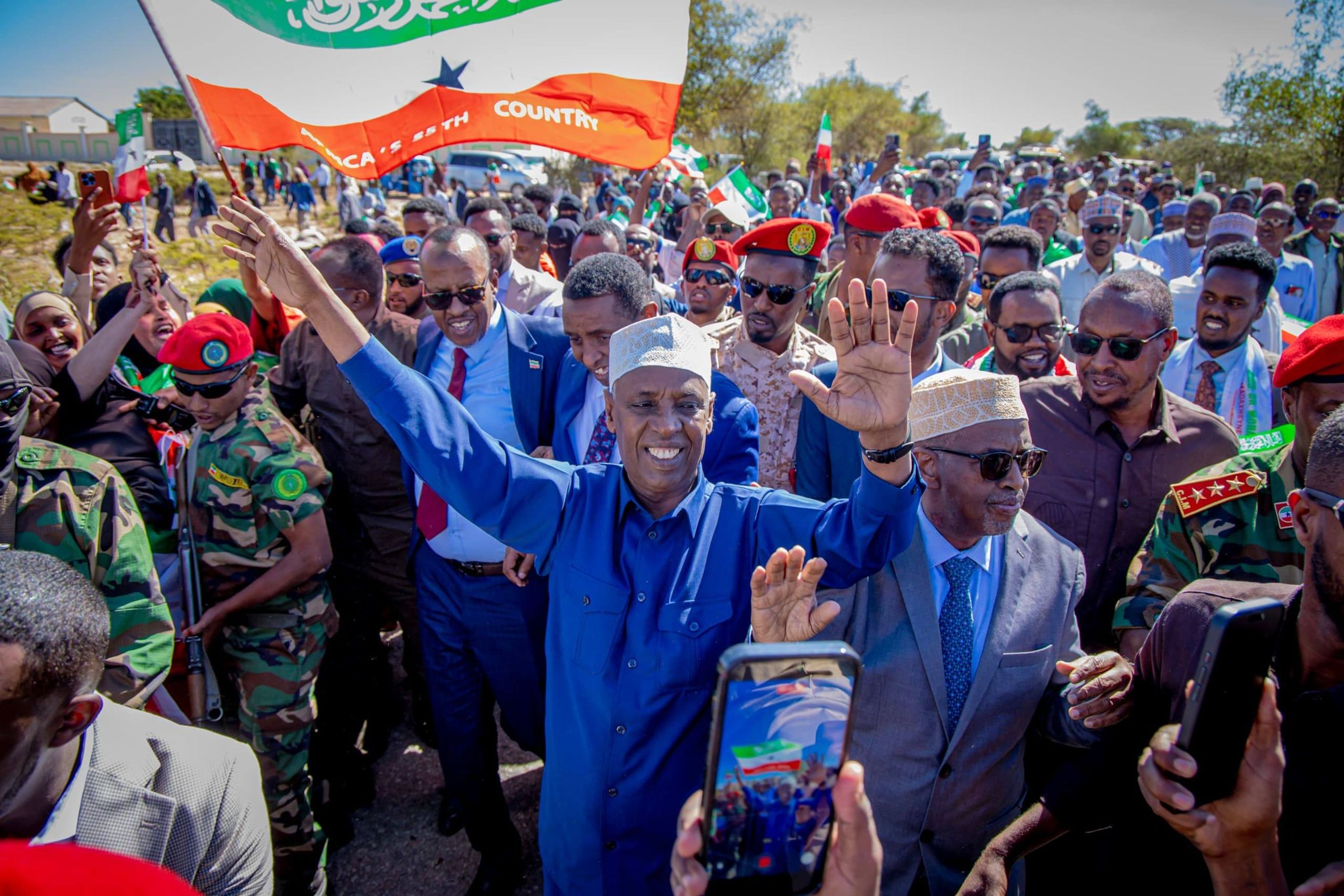 Somaliland residents celebrate after Israel’s formal recognition of the republic in Hargeisa, the capital of the self-declared state of Somaliland.