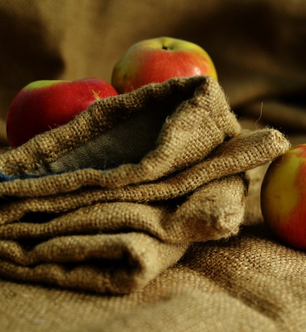 Medieval fabric bag for foods