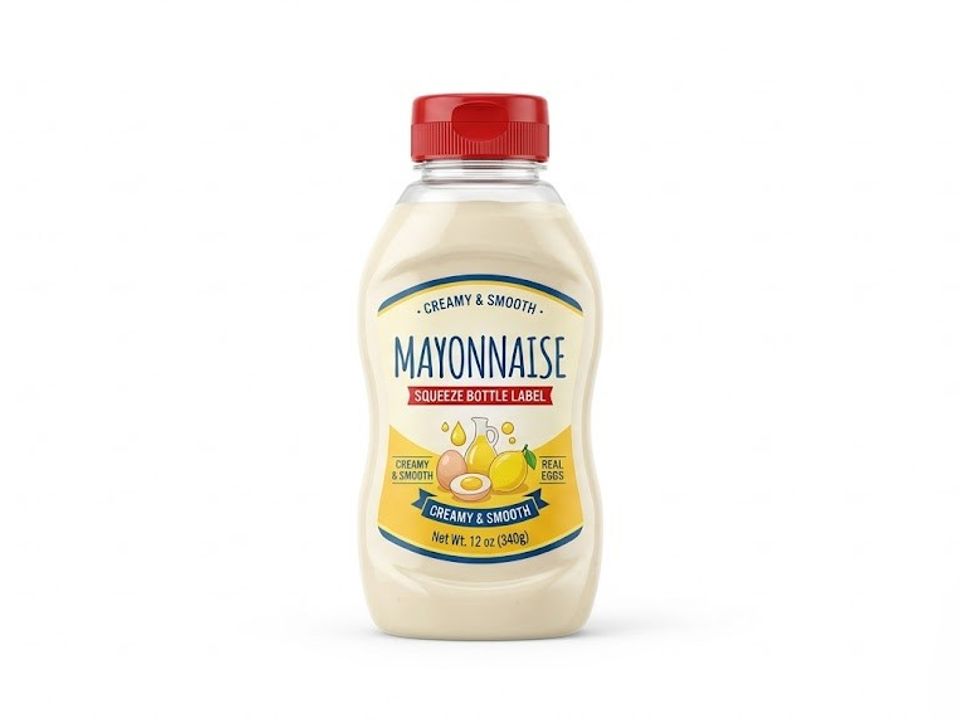 Mayonnaise squeeze bottle label
