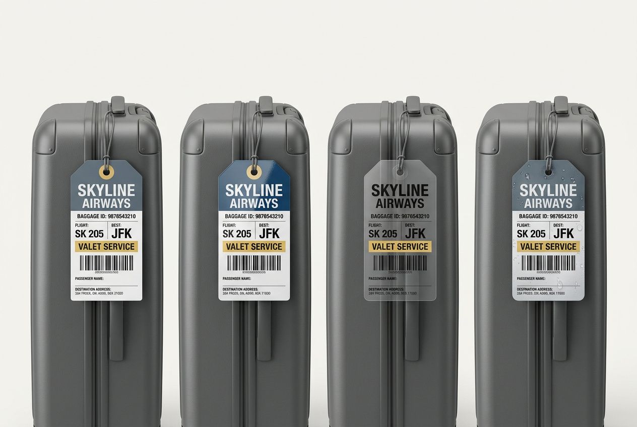 Valet Baggage Variable Data Tags