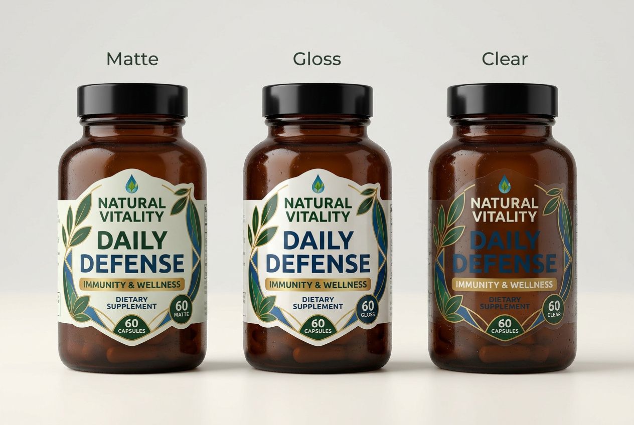 Supplement Bottle Die-Cut Labels