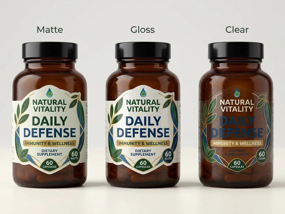 Supplement Bottle Die-Cut Labels